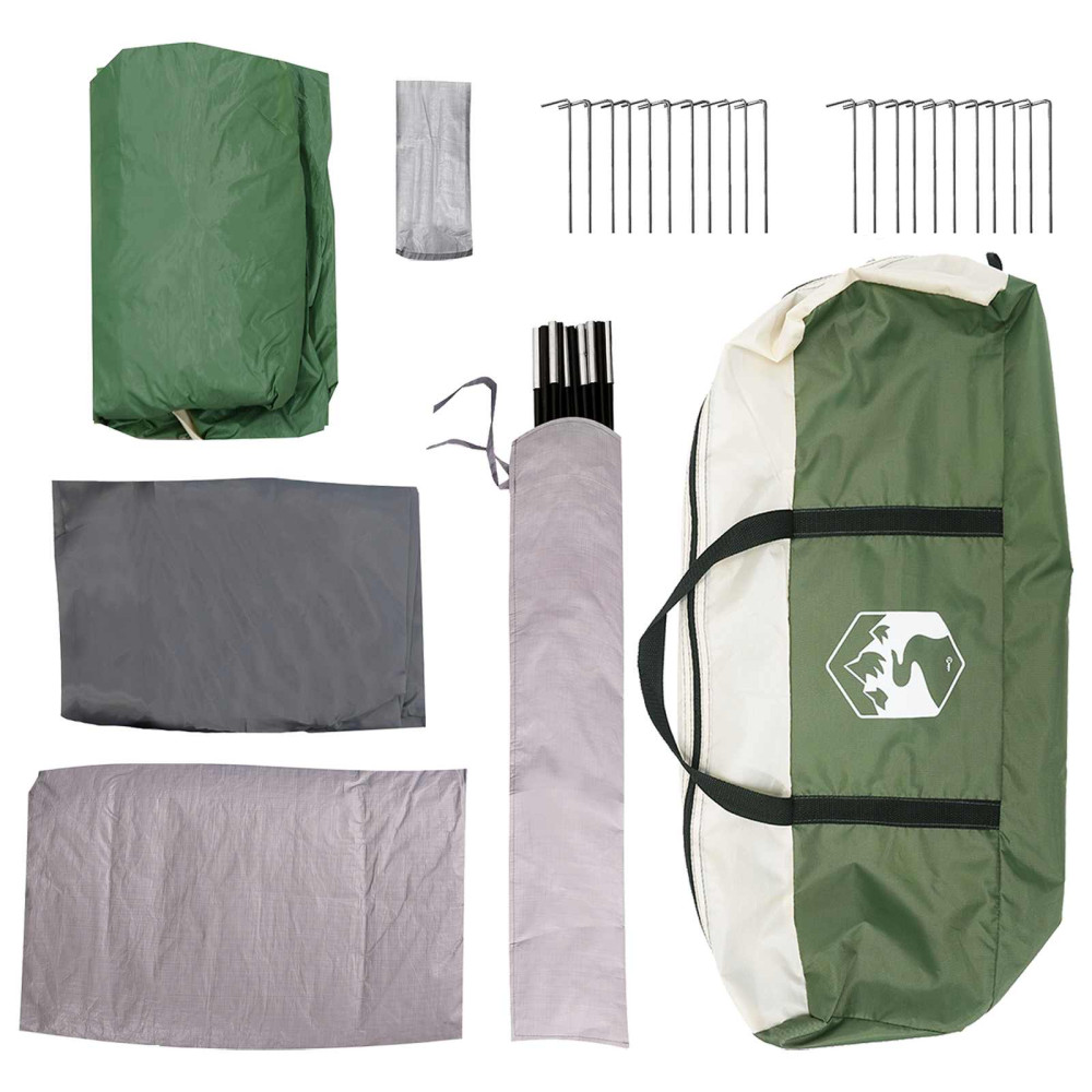 Produktbild för Tunneltält med tak Grön 370 x 275 x 210 cm Polyester och Stål