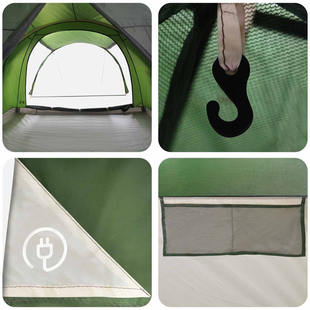 Produktbild för Tunneltält med tak Grön 370 x 275 x 210 cm Polyester och Stål
