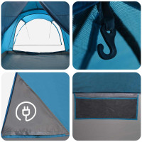 Produktbild för Tunneltält med tak Blå 370 x 275 x 210 cm Polyester och Stål