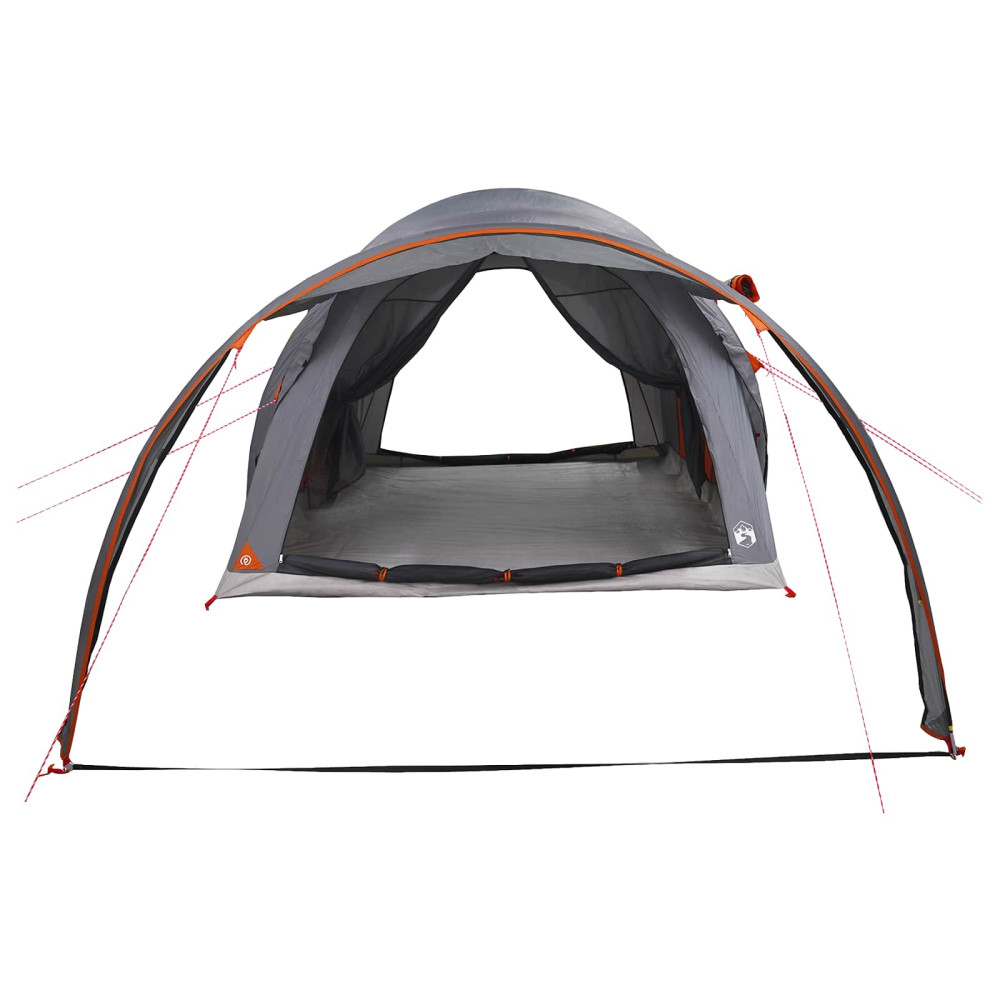 Produktbild för Tunneltält Grå och orange 370 x 275 x 210 cm Polyester och Stål
