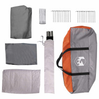 Produktbild för Tunneltält Grå och orange 370 x 275 x 210 cm Polyester och Stål