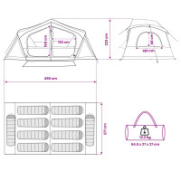 Produktbild för Stuga Tält med tak Grön 480 x 273 x 205 cm Polyester och Stål