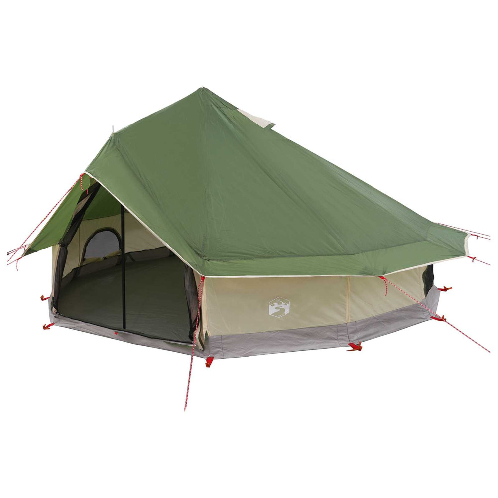 Produktbild för Tipi Tält med tak Grön 700 x 700 x 395 cm Polyester och Stål