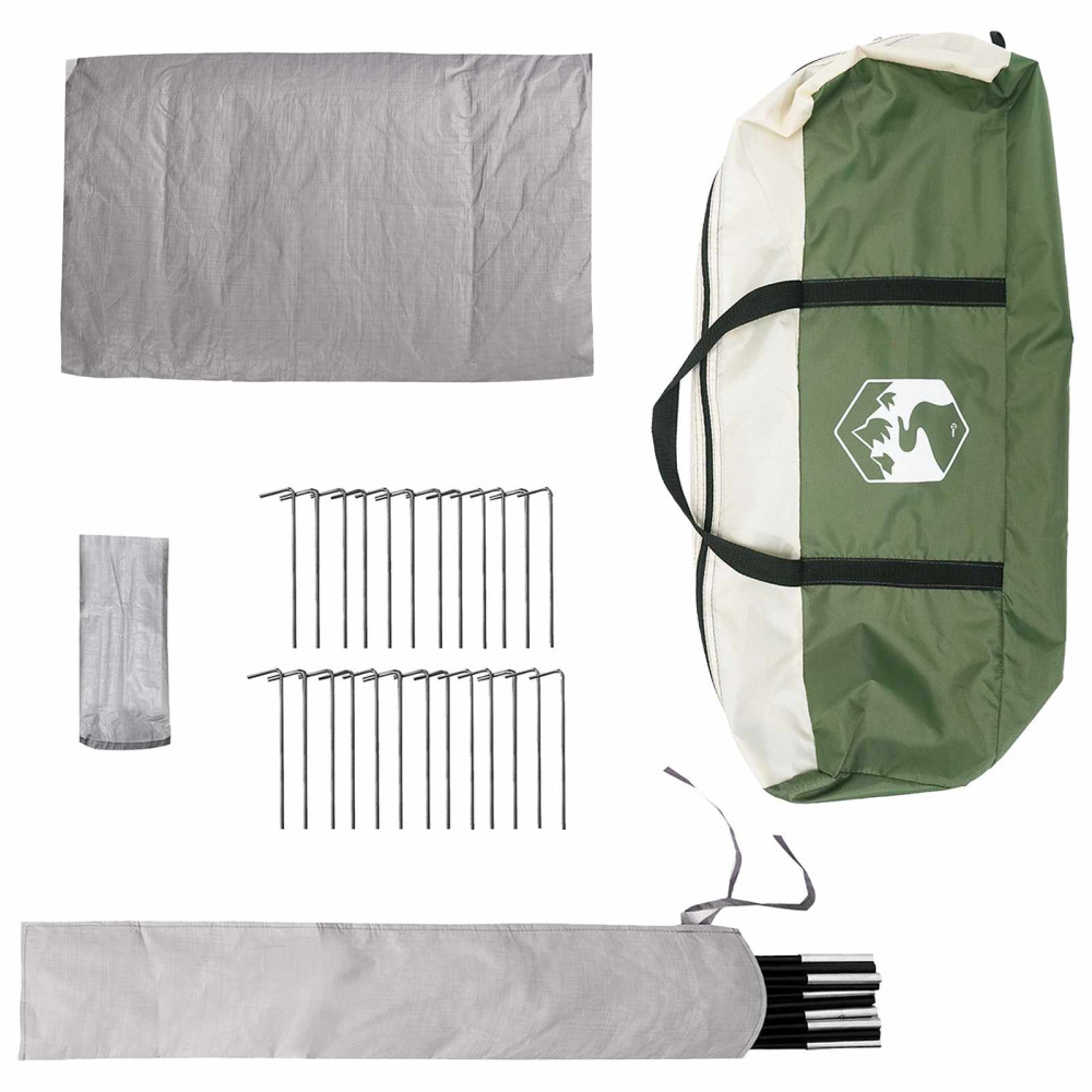 Produktbild för Tipi Tält med tak Grön 700 x 700 x 395 cm Polyester och Stål
