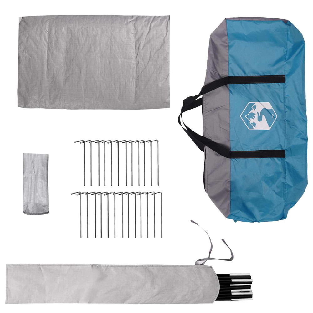 Produktbild för Tipi Tält med tak Blå 700 x 700 x 395 cm Polyester och Stål