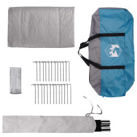Produktbild för Tipi Tält med tak Blå 700 x 700 x 395 cm Polyester och Stål