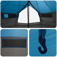 Produktbild för Tipi Tält med tak Blå 700 x 700 x 395 cm Polyester och Stål