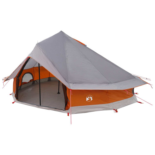 vidaXL Tipi Tält Grå och orange 700 x 700 x 395 cm Polyester och Stål