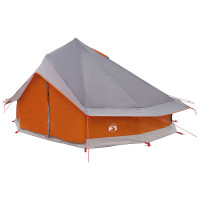 Produktbild för Tipi Tält Grå och orange 700 x 700 x 395 cm Polyester och Stål