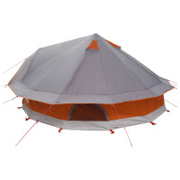 Produktbild för Tipi Tält Grå och orange 700 x 700 x 395 cm Polyester och Stål