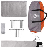 Produktbild för Tipi Tält Grå och orange 700 x 700 x 395 cm Polyester och Stål