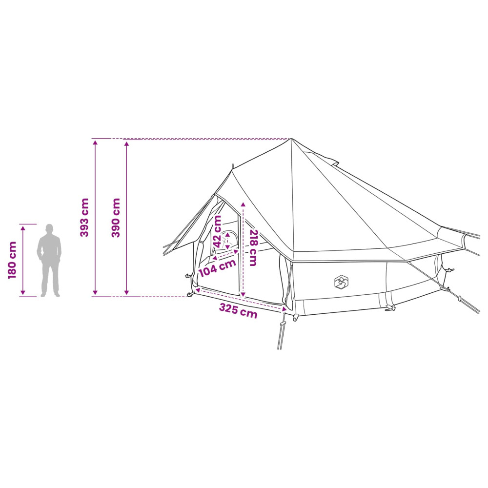 Produktbild för Tipi Tält Armégrön 700 x 700 x 395 cm Polyester och Stål