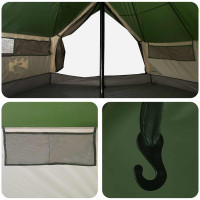 Produktbild för Tipi Tält med tak Grön 800 x 800 x 430 cm Polyester och Stål