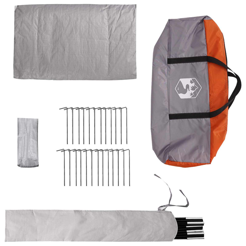 Produktbild för Tipi Tält Grå och orange 800 x 800 x 430 cm Polyester och Stål
