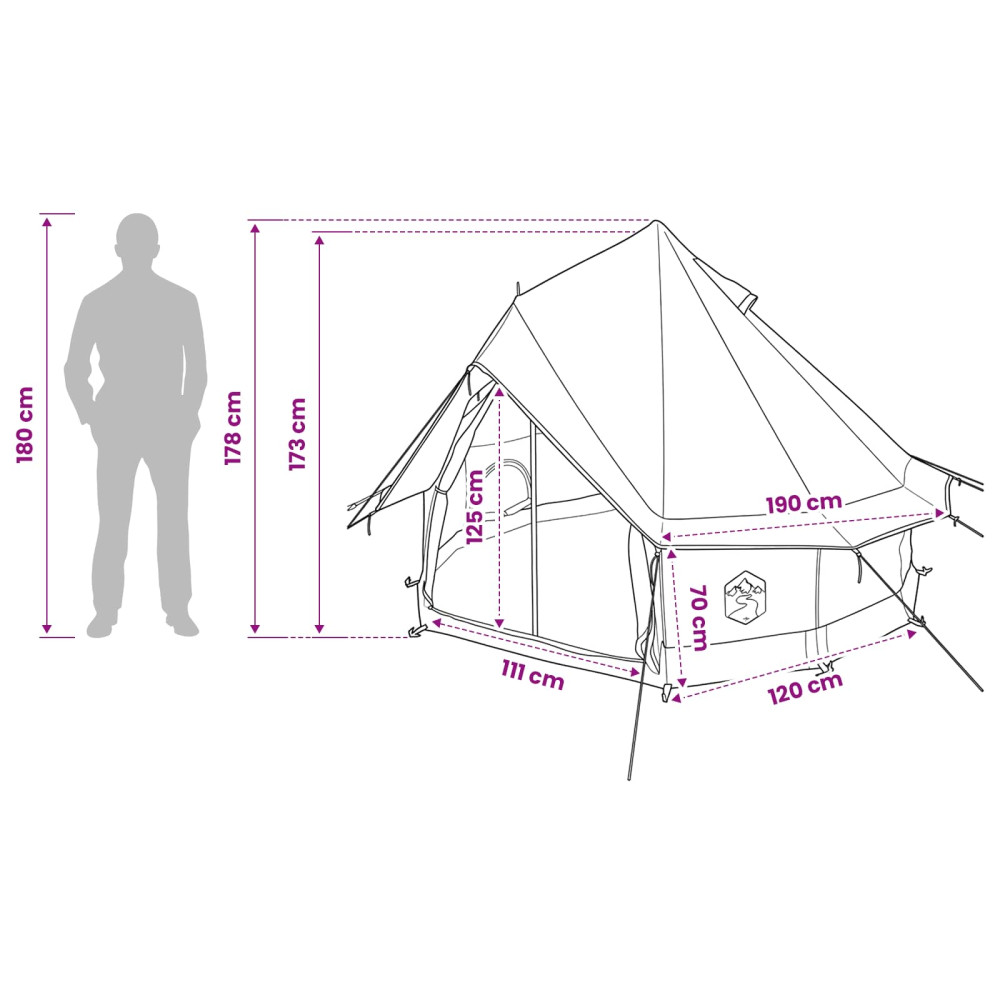 Produktbild för Tipi Tält med tak Blå 250 x 250 cm Polyester och Stål