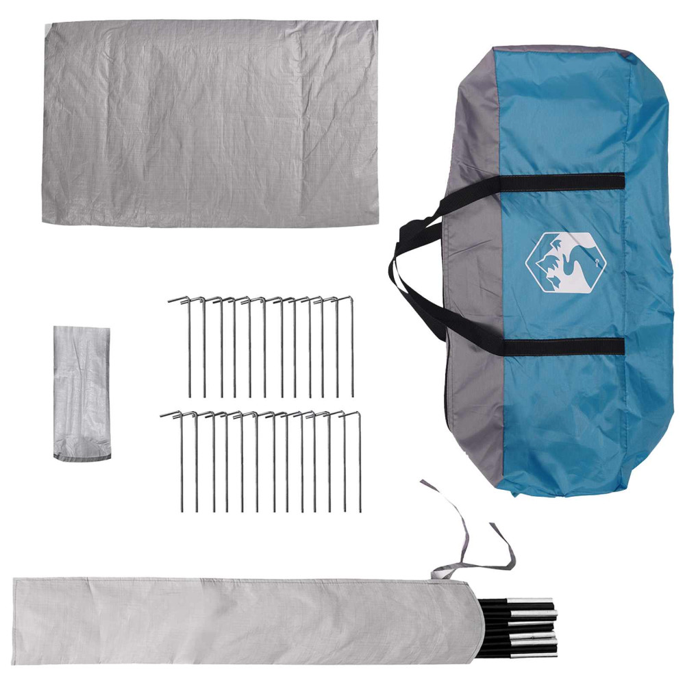 Produktbild för Tipi Tält med tak Blå 250 x 250 cm Polyester och Stål
