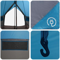Produktbild för Tipi Tält med tak Blå 250 x 250 cm Polyester och Stål