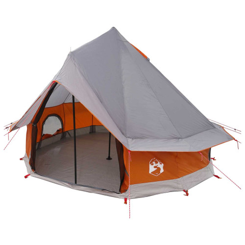 vidaXL Tipi Tält Grå och orange 250 x 250 cm Polyester och Stål