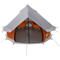 Produktbild för Tipi Tält Grå och orange 250 x 250 cm Polyester och Stål