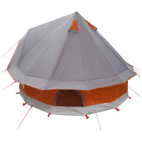 Produktbild för Tipi Tält Grå och orange 250 x 250 cm Polyester och Stål