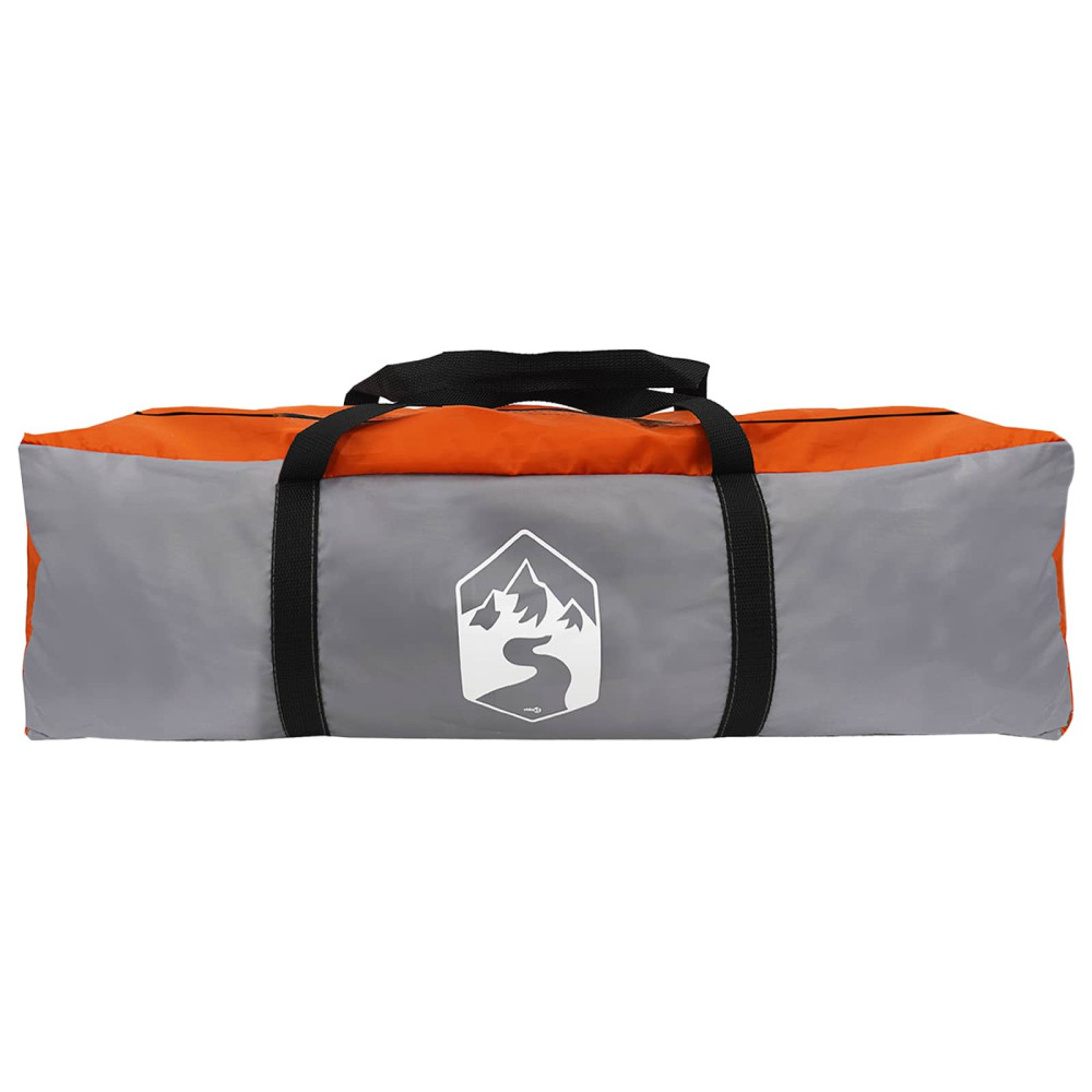 Produktbild för Tipi Tält Grå och orange 250 x 250 cm Polyester och Stål