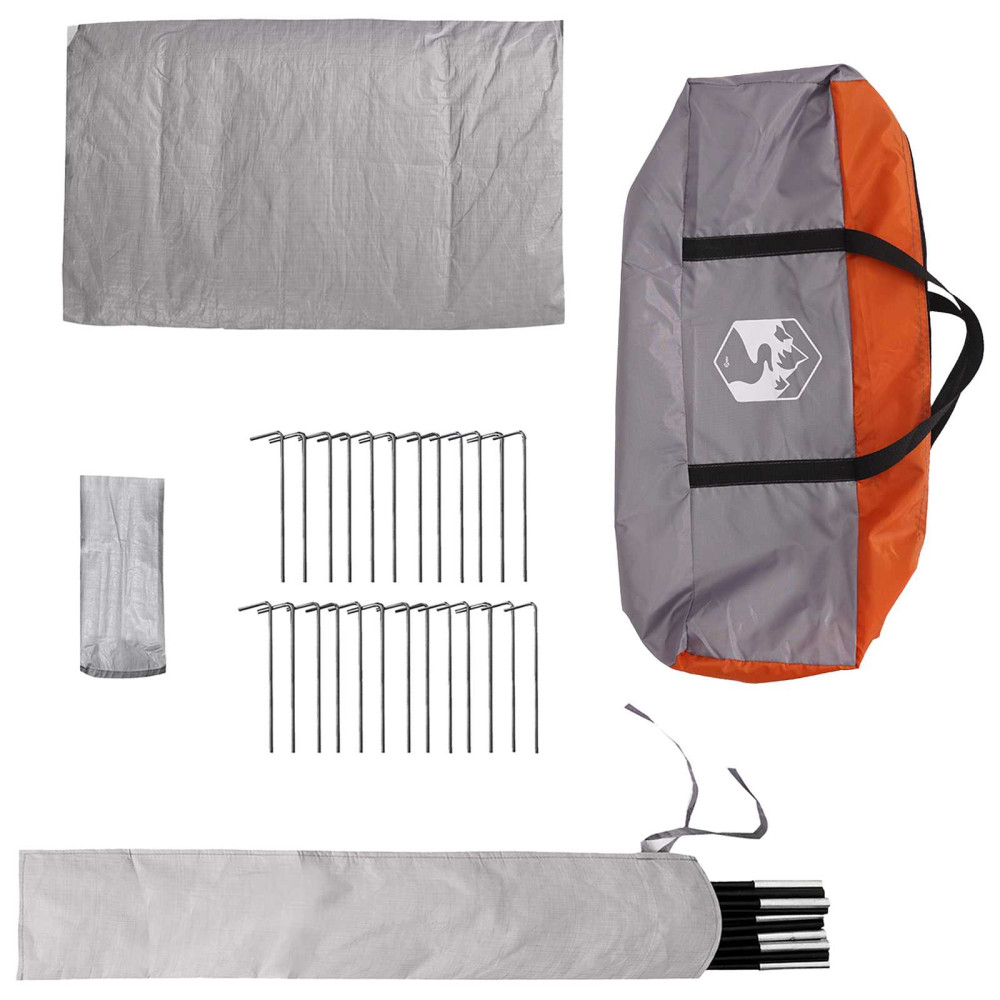Produktbild för Tipi Tält Grå och orange 250 x 250 cm Polyester och Stål
