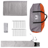 Produktbild för Tipi Tält Grå och orange 250 x 250 cm Polyester och Stål
