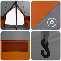 Produktbild för Tipi Tält Grå och orange 250 x 250 cm Polyester och Stål
