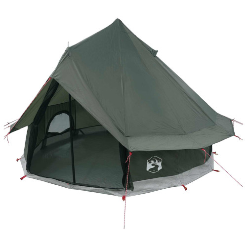 vidaXL Tipi Tält med tak Armégrön 250 x 250 cm Polyester och Stål