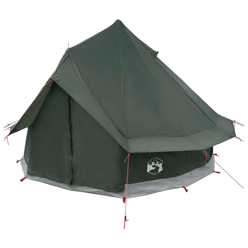 Produktbild för Tipi Tält med tak Armégrön 250 x 250 cm Polyester och Stål