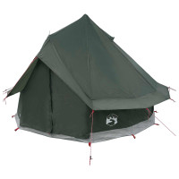 Produktbild för Tipi Tält med tak Armégrön 250 x 250 cm Polyester och Stål