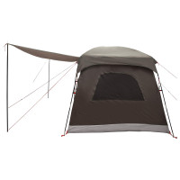 Produktbild för Familjetält med tak Brun Grå 320 x 210 x 180 cm Polyester