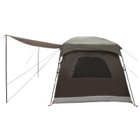 Produktbild för Familjetält med tak Brun Grå 380 x 260 x 190 cm Polyester