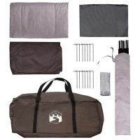 Produktbild för Familjetält med tak Brun Grå 380 x 260 x 190 cm Polyester