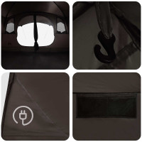 Produktbild för Tunneltält Brun Grå 427 x 305 x 205 cm Polyester och Stål