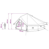 Produktbild för Tipi Tält Brun Grå 800 x 800 x 430 cm Polyester och Stål