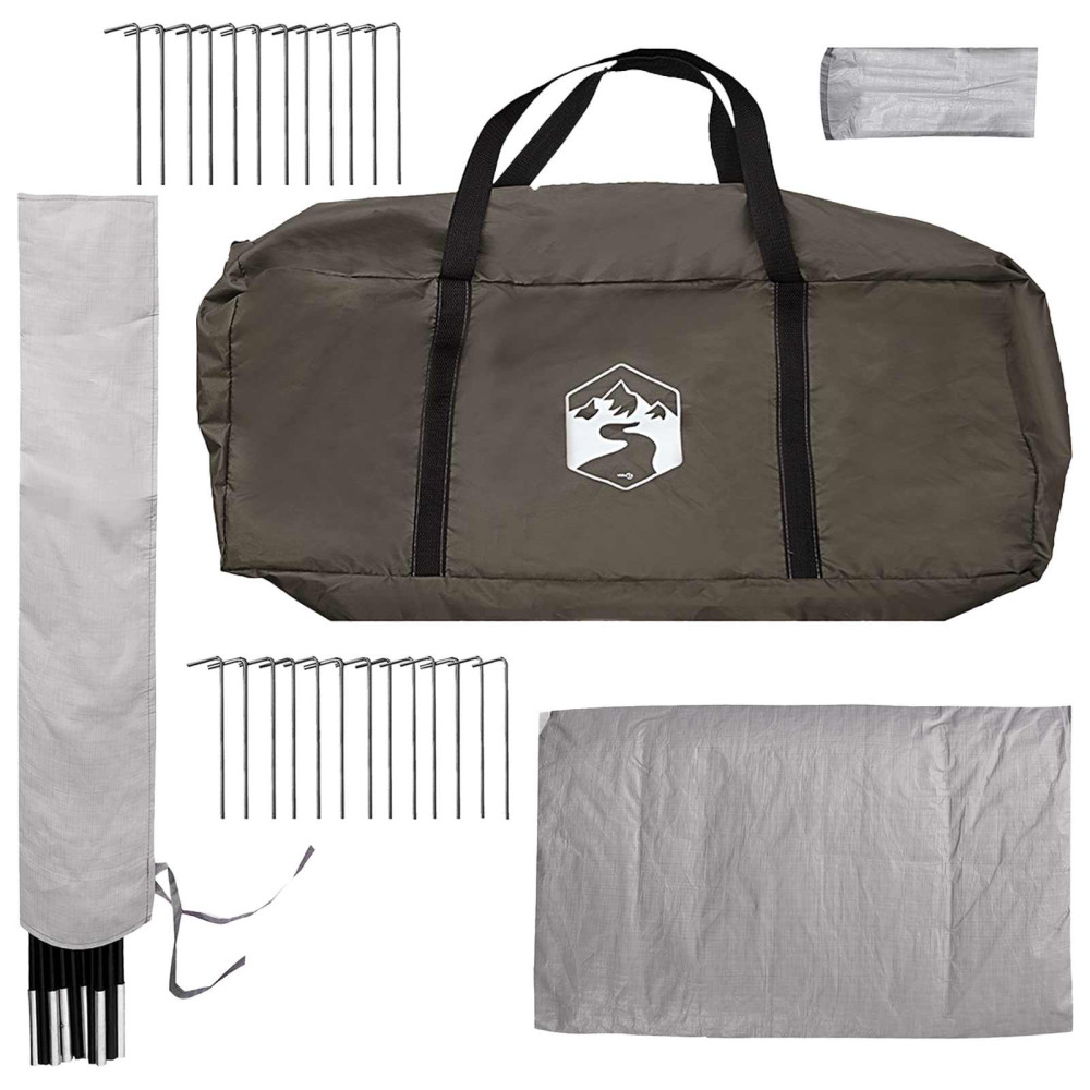Produktbild för Tipi Tält Brun Grå 800 x 800 x 430 cm Polyester och Stål