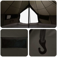 Produktbild för Tipi Tält Brun Grå 800 x 800 x 430 cm Polyester och Stål