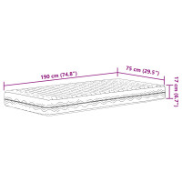 Produktbild för Skummadrass H2 och H3 75 x 190 cm Vit