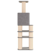 Produktbild för Kattträd med sisal klöspelare Ljusgrå 180 cm