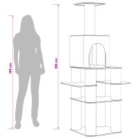 Produktbild för Kattträd med sisal klöspelare Ljusgrå 180 cm
