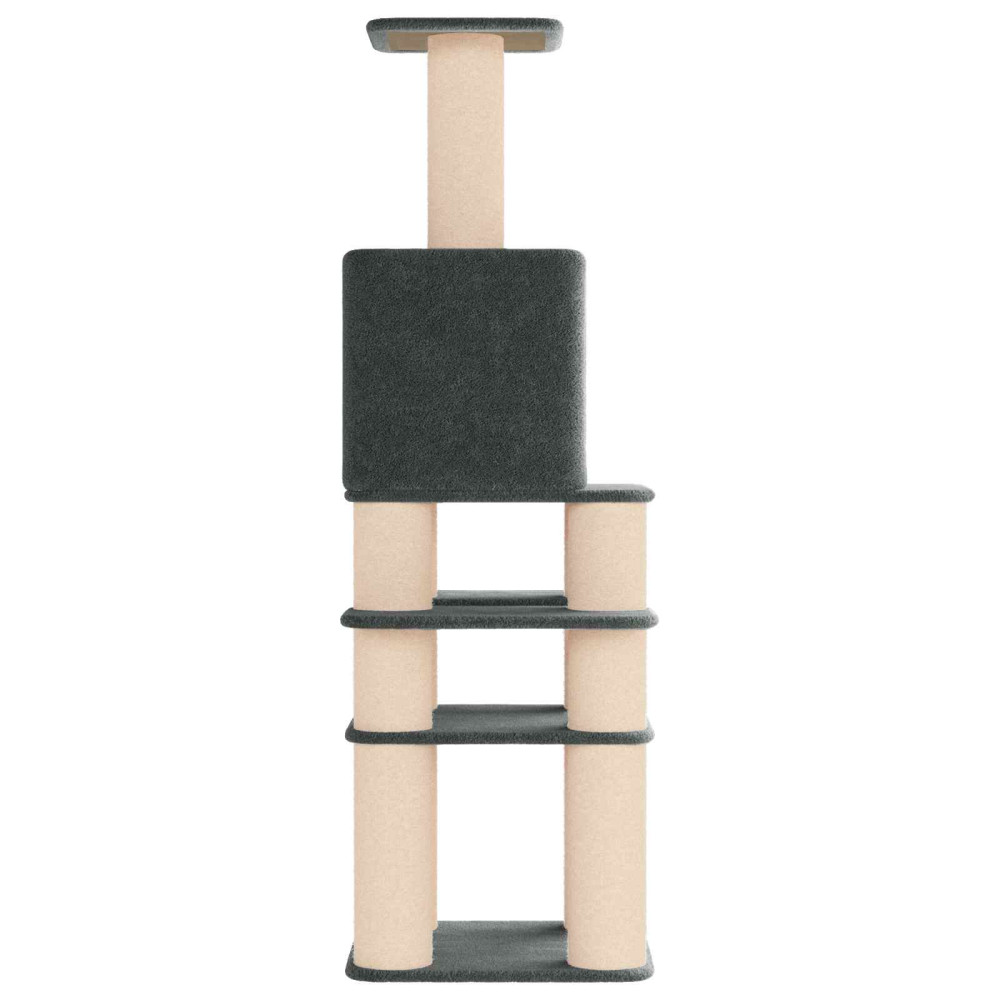 Produktbild för Kattträd med sisal klöspelare Mörkgrå 180 cm