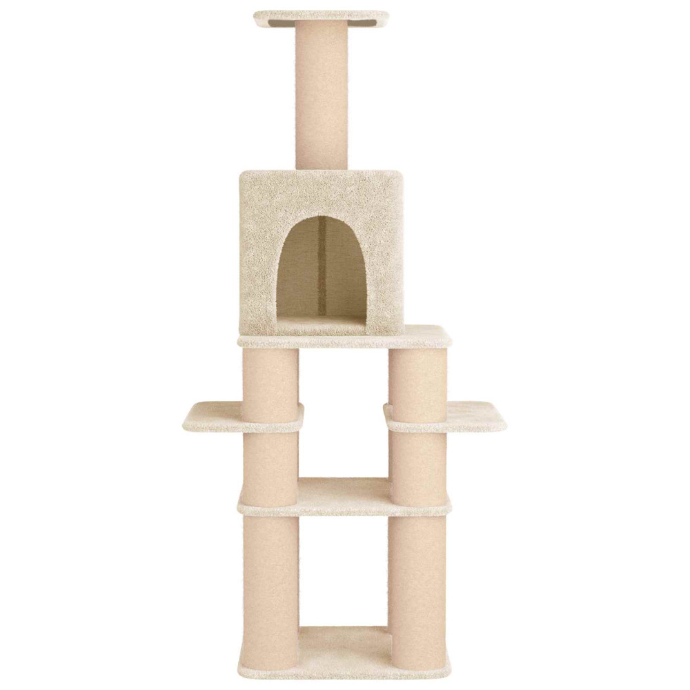 Produktbild för Kattträd med sisal klöspelare Gräddvit 180 cm