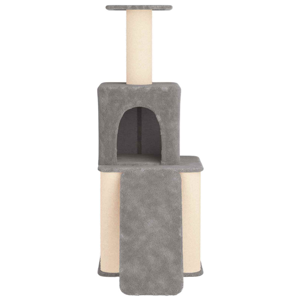 Produktbild för Kattträd med sisal klöspelare Ljusgrå 146 cm