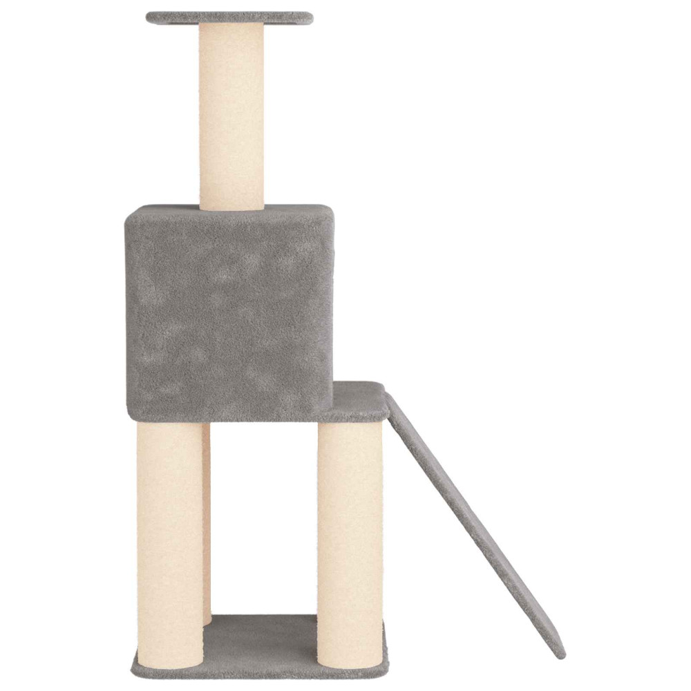 Produktbild för Kattträd med sisal klöspelare Ljusgrå 146 cm