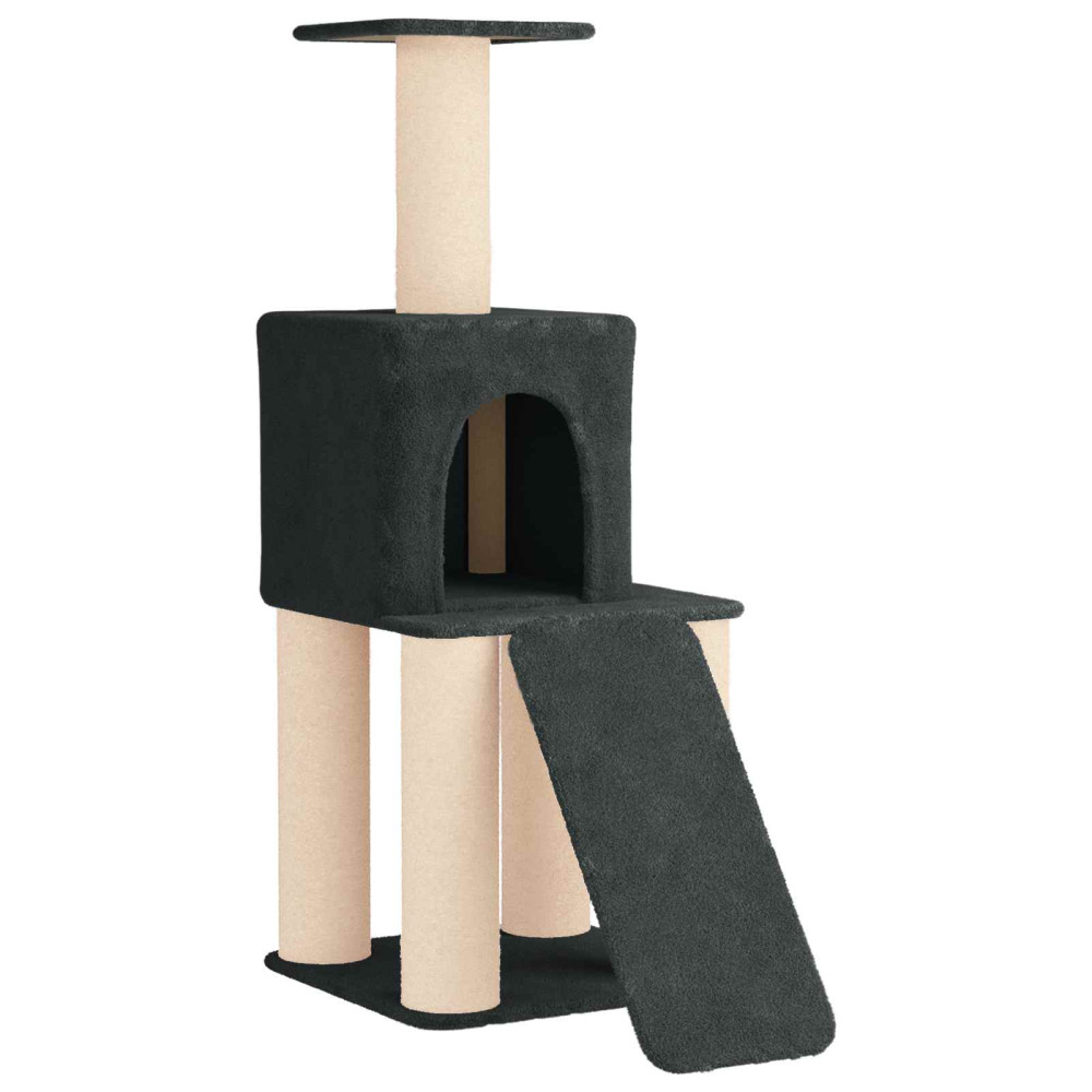 Produktbild för Kattträd med sisal klöspelare Mörkgrå 146 cm