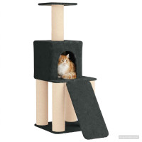 Produktbild för Kattträd med sisal klöspelare Mörkgrå 146 cm