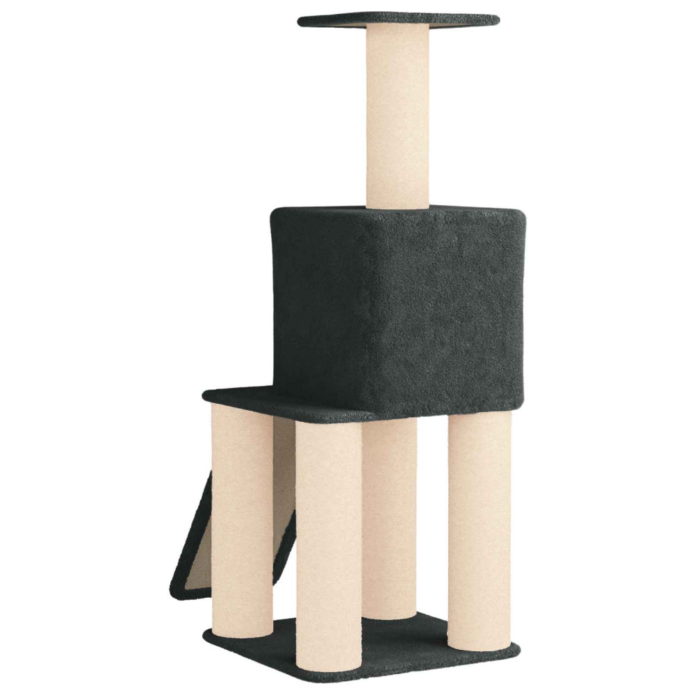 Produktbild för Kattträd med sisal klöspelare Mörkgrå 146 cm