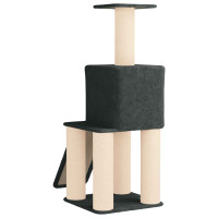 Produktbild för Kattträd med sisal klöspelare Mörkgrå 146 cm
