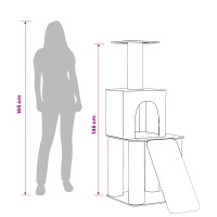 Produktbild för Kattträd med sisal klöspelare Mörkgrå 146 cm